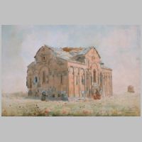 Ani cathedral 1905, Watercolour by Arshak Fetvadjian, 1905.jpg